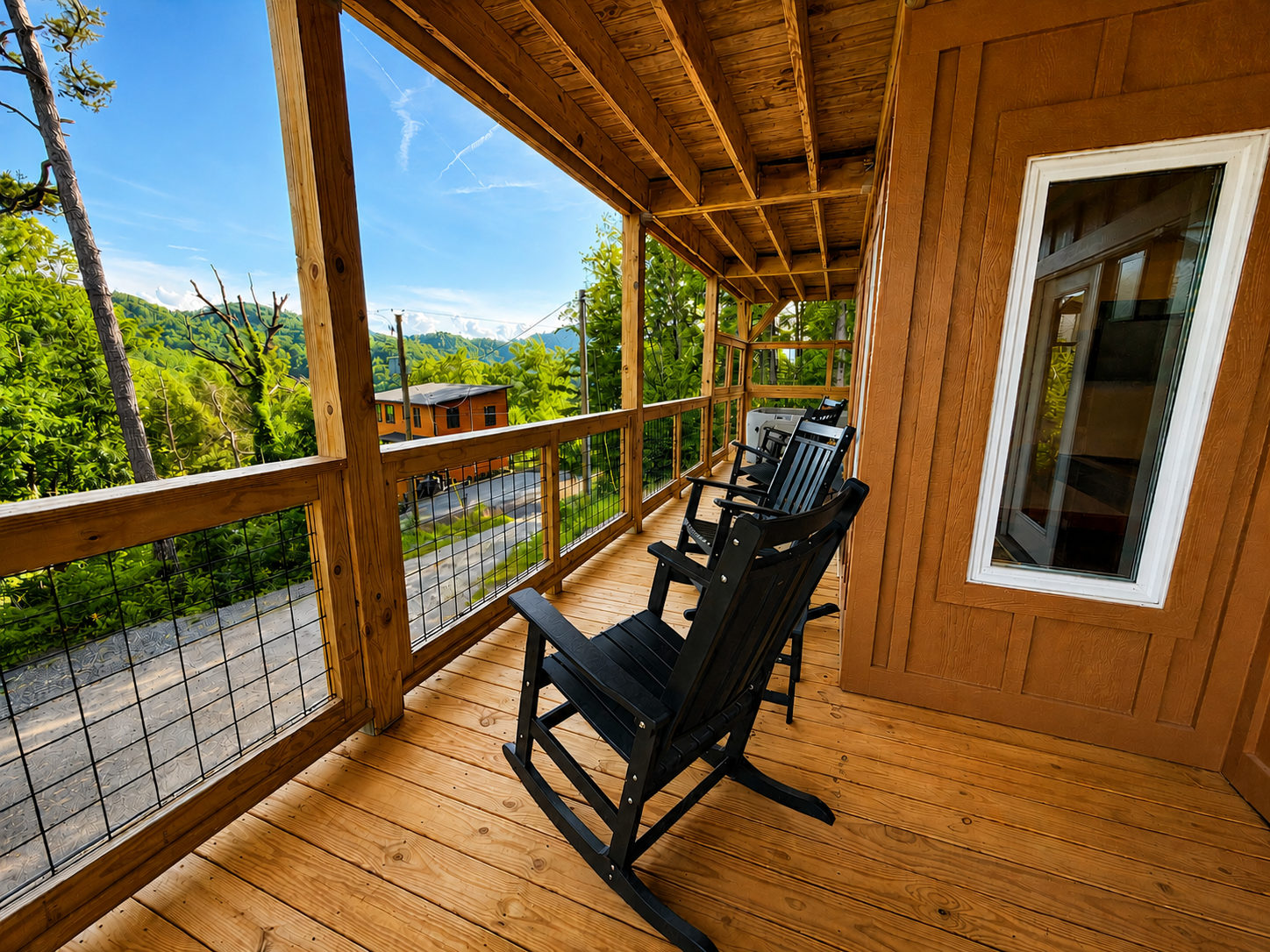 Rocking chairs on the deck
